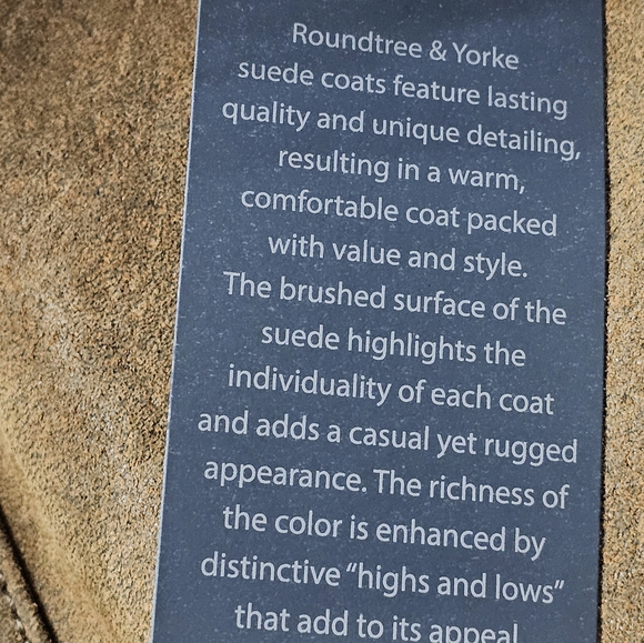 NWT Roundtree & Yorke Suede Leather Vest Men’s 3XB Full Zip Snap Brown $350 - Picture 13 of 14